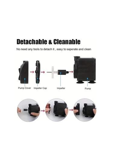 Besthome1 Avrupa Fişli 25w 1500-2000l/h Çok Fonksiyonlu Suyu Pompası Bahçe Akvaryum