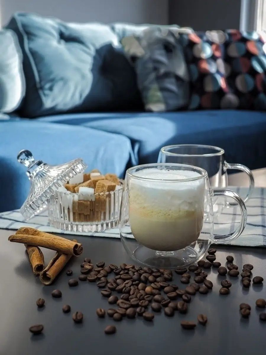 Cnglass Çift Tabanlı Kahve Kapuçino Ve Çay Kupası 290 Ml 2 Adet. 8781916 Beyaz