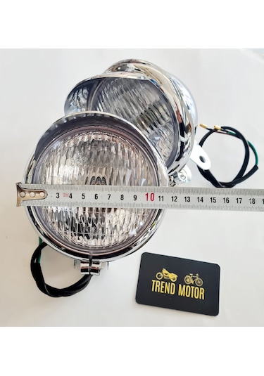 Sis Farı Takım Şapkalı Nikel - Motosiklet Chopper Mct