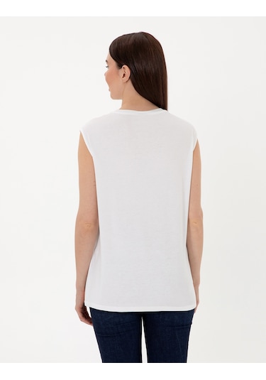 Pierre Cardin Kadın Beyaz Tişört 50307285-vr013 Beyaz