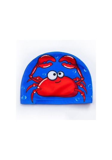 Yüzme Şapkası Nefes Yüksek Elastik Çabuk Kuruyan Kulak Koruyucu Karikatür Baskı Yüzme Havuzu Şapkası Çocuklar İçin Fish Çok Renkli