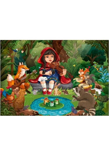 Star Puzzle 2x50 Parça Çocuk Puzzle - Ormandaki Kız 1 Adet