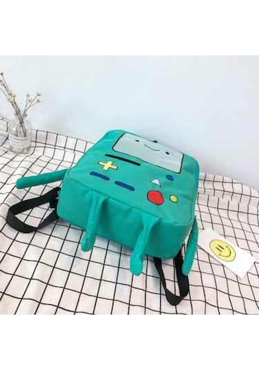 Mufunye Klasik Oyun Konsolu Desenli Çanta - Çift/vaşak Dönüşümlü Kumaş Sırt Çantası Pembe 29x11.5x39cm - Çocukluk Hatıralarıyla Sporlük Çok Renkli