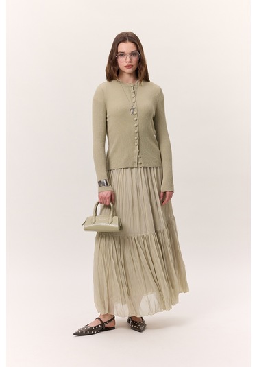 Crush Piliseli Uzun Etek Adaçayı Adaçayı Yeşil