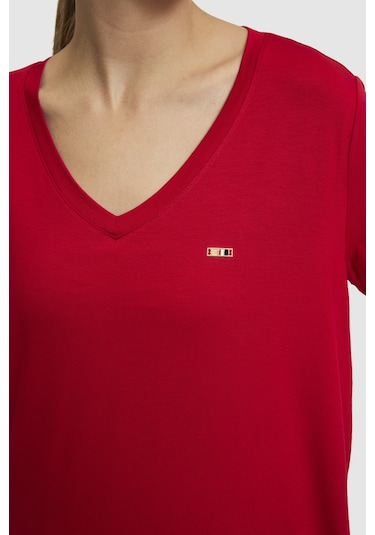 U.S. Polo Assn. U.s. Polo Assn. Kadın Kırmızı Tişört Basic 50323448-vr171 Basıc Kırmızı