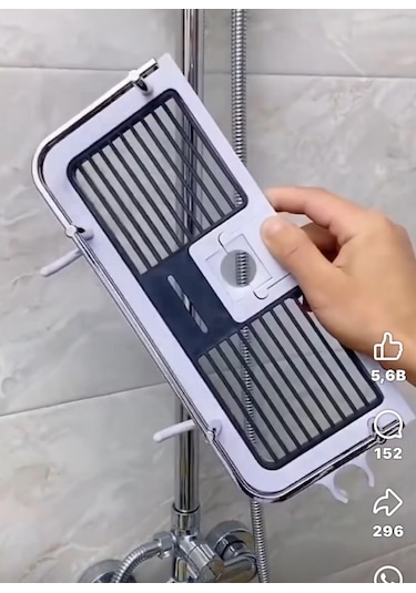 Sürgü Duş Organizeri Sabunluğu Beyaz