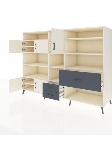 Kronos Dolap 13 Raflı 3 Çekmeceli 5 Kapaklı 220x59x163 Aytaşı-ayt Aytaşı-aytaşı/antrasit