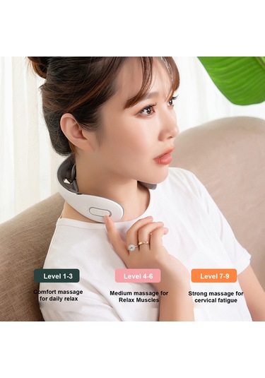 Yunboo 6 Başlı Boyun Masaj Aleti - Usb Şarjlı, 42 C Isıtmalı, 9 Seviyeli Masaj, Beyaz Beyaz