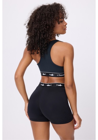 Athleshorts Yüksek Bel Kadın Uzun Boxer Şort -3081 Siyah