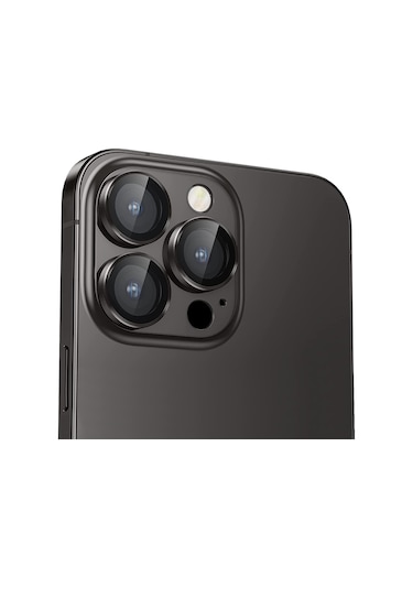 Buff Iphone Uyumlu 13 Pro / 13 Pro Max Uyumlu Kamera Metal Lens Koruyucu Siyah