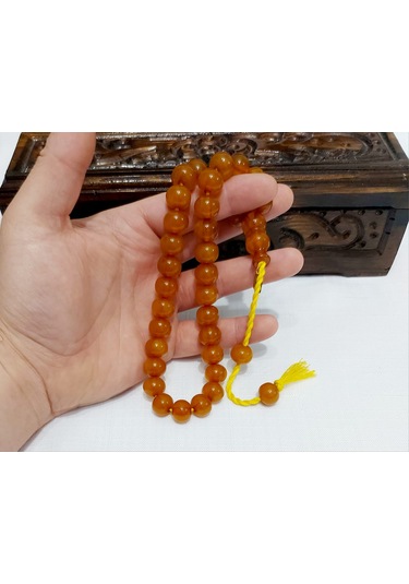 Soma Tesbih Omari Usta İmzalı Alman Sıkma Kehribar Tesbih 11 x 13