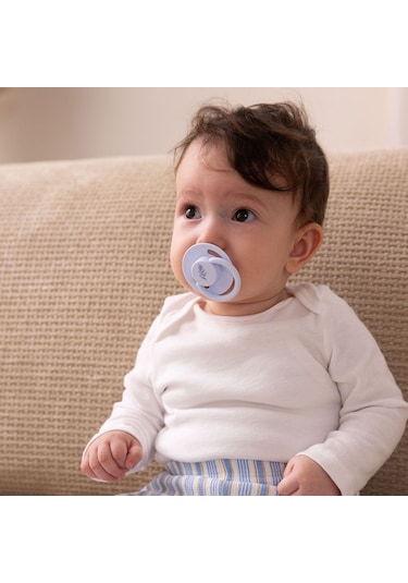 Wee Baby Pure Yuvarlak Uçlu Kauçuk Emzik No:3 Mavi 18+ Ay