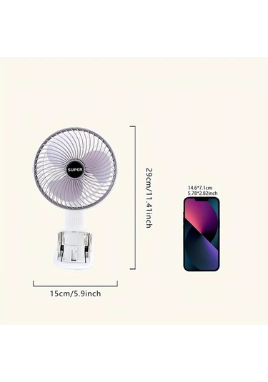 Honeybeeshop Beyaz 3 Hız Ayarı Usb Klipsli Taşınabilir El Tipi Soğutma Fanı Ofis Yurt Yatak Odası İçin