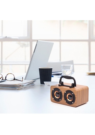 Samdoo Ahşap Kasa Retro Bluetooth Hoparlör - Fm Radyo, Tf Kart, Aux Desteği, Taşınabilir Tutamak Ve Telefon Tutucu - Ft-4002