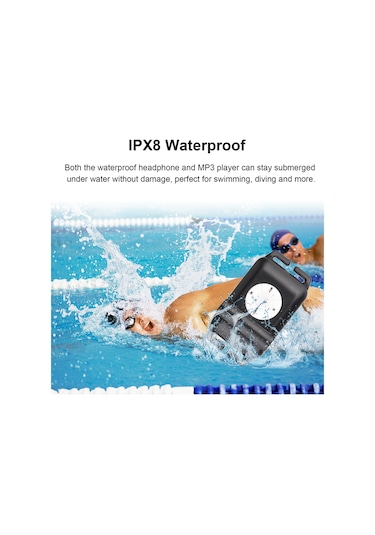 Singree "ıpx8 Su Geçirmez Mp3 Çalar - Yüzme, Koşu Ve Dalış İçin 8gb Müzik Çalar & Kulaklık Seti"