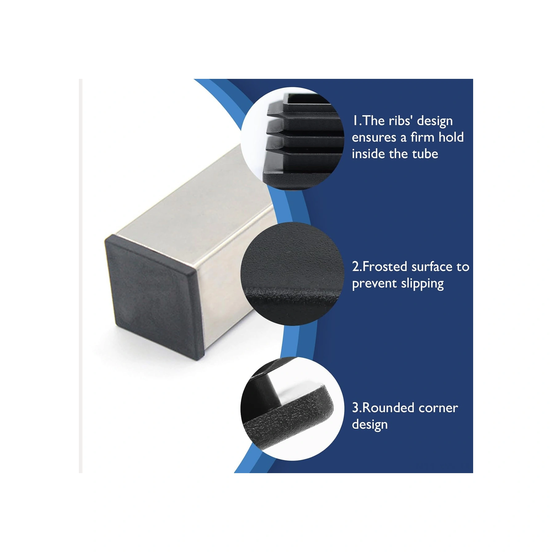 Yaleker 32 Adet 2.5x2.5x1.4cm Siyah Plastik Kare Boru Tıkanıcısı, Metal Boru护栏 Ve Mobilya Ayakları İçin Kayma Önleyici Korumalı Uyumlu Kapaklar Siyah