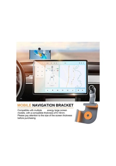 Tesla Model 3 Ve Diğer Modeller İçin Araba Ekranlı Telefon Tutucu Tabanı, Model: Taban + Manyetik Stand