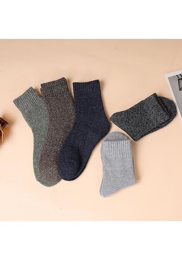 Yingfu Erkek Kış Çorapları, Kalın Nefesli İş Çorapları, Pamuk Asker Yeşili Asker Yeşili