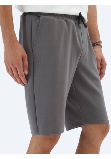 Antrasit Düz Örme Jogging Fit Spor Bermuda Antrasit
