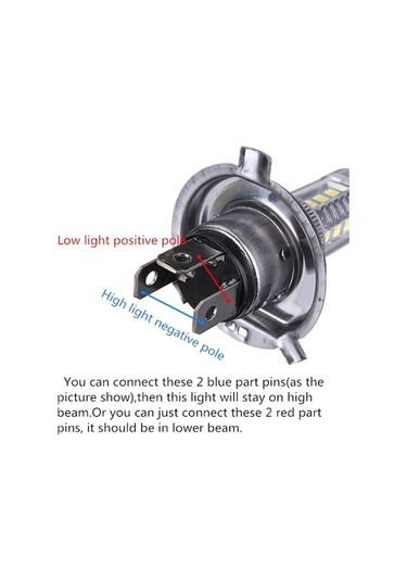 Pazly H4 9003 Hb2 80w 8000lm 8000k Mavi Led Far Ampulleri, Gümüş Renk, Yüksek Parlaklık