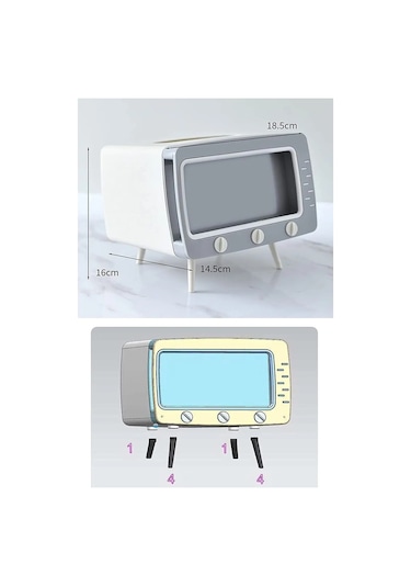 Mavi-çok Fonksiyonlu Tv Şekli Doku Kutusu Cep Telefonu Tutucu Masaüstü Dekorasyon Mutfak Peçetelik Oturma Odası Çeşitli Eşyalar Organizatör