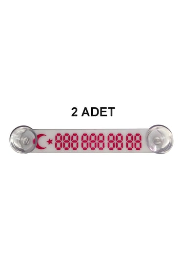 -2 ADET-Beyaz-Kırmızı Araç Park Telefon Numaratörü Tel No Gösteri