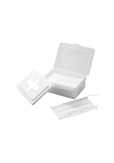 Springsun Çekmeli Kapaklı Saklama Kutusu - Islak Mendil, Makyaj Pamuğu Ve Maske İçin Pratik Çözüm Beyaz