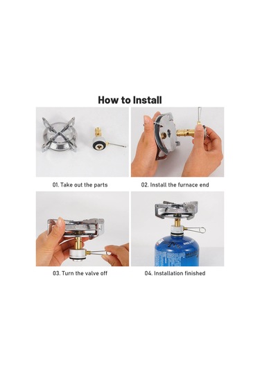 Hombey Taşra Kampı İçin Çiftlevli, Isıtma Gücü Ayarlanabilir, Çelik Yapı Fırıncı, Taşınabilir Outdoor Gaz Sobası 280g Gümüş