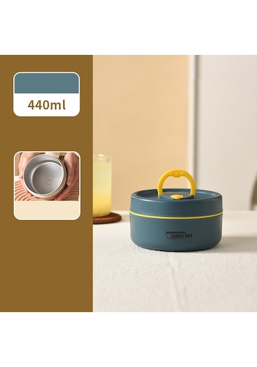 İşe Gidip Gelmek İçin Küçük 304 Paslanmaz Çelik Yalıtımlı Öğle Yemeği Kutusu Öğle Yemeği Kutusu Mavi