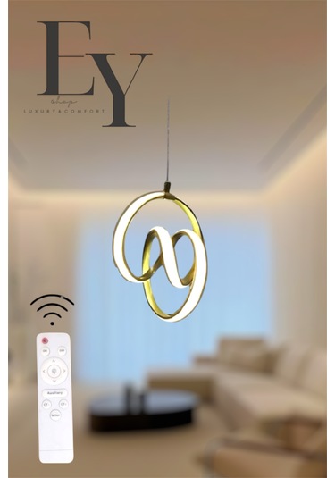 Ey Shop Gold Venüs Model 3 Renk Led Kumandalı Avize Gold