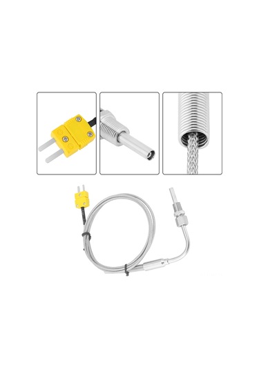 Ximistore9 Hızlı Tepki K Tipi Termokuple, Sarı Erkek Konnektörlü, Paslanmaz Çelik Sondajlı, 1m Kablolu Sıcaklık Sensörü 0-1100 C