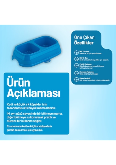 Kedi Ve Köpek İkili Büyük Mama Kabı - 10 Adet
