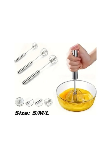 Jialan Yarı Otomatik Yumurta Çırpıcı 304 Paslanmaz Çelik Yumurta Gümüş Gümüş