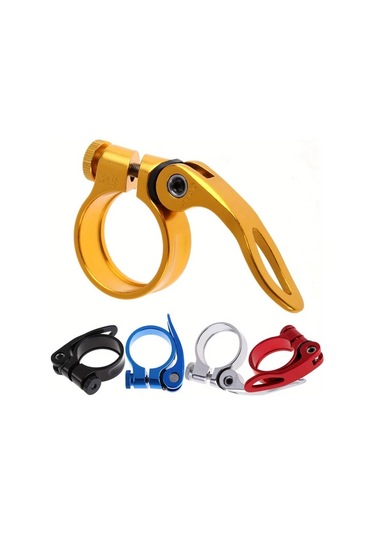 Hightower Altın Renk Ultralight 34.9mm Bisiklet Sele Borusu Kelepçesi - Ayarlanabilir Bağlantı Halkalı Hızlı Sökme Altın Rengi