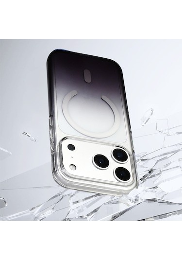 Apple Uyumlu iPhone 17 Pro Max Kılıf M-safe Şarj Özellikli Septik Silikon Kılıf Siyah