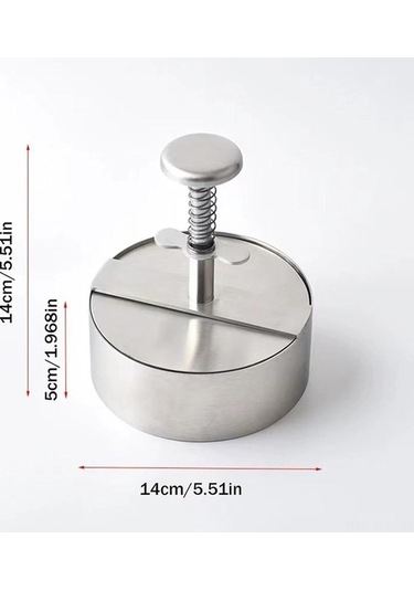 Novahub Paslanmaz Çelik 304 Hamburger Makinesi - 5 Boyut Seçeneği Çok Renkli Çok Renkli