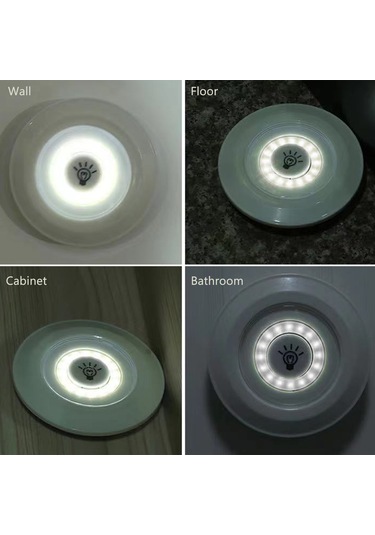 Vkemall Cob Beyaz Işık Led Gece Lambası, Uzaktan Kumanda Ve Dokunmatik Kontrol, Dolap Odalar İçin, Aaa Pil İle Çalışır Piller Dahil Değil , 6 Adet + 1 Kumanda Kutulu Set Beyaz
