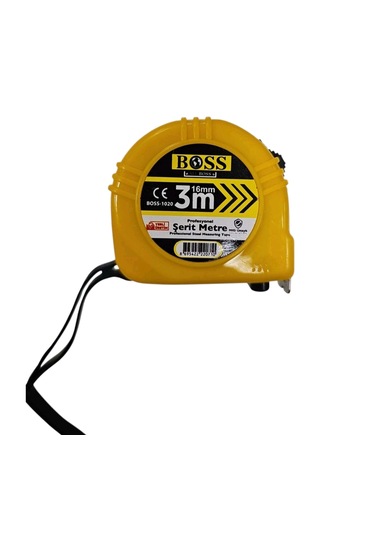 Boss Profesyonel Plastik Çerçeveli Şerit Metre 3 Metre X 16 Mm