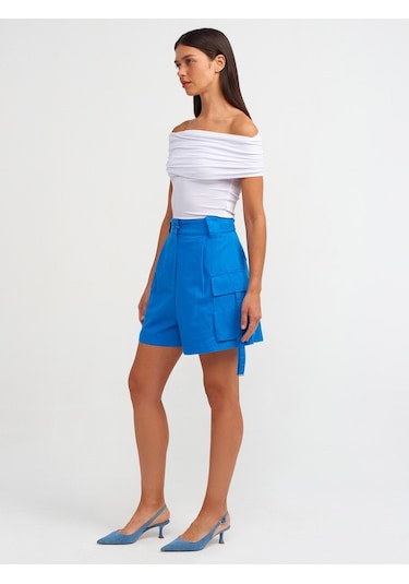 Dilvin Omuzları Düşük Bluz Beyaz