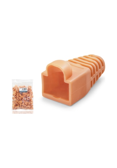 Rj45 Konnektör Papuç - 100 Adet Turuncu / Ekonomik Poşet Paket Nd2432