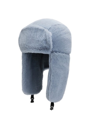 Unisex Bisiklet Ve Kış Şapkaları, Modaya Uygun Rüzgar Koruyucu Ve Isı Yalıtımlı Kışlık Başlık, Soğuk Havalarda Kulak Koruyucu Tavşan Kürkü Detaylı Outdoor Spor Şapkası Mavi