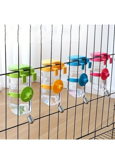 Elmpaly Pembe Sızdırmaz Tasmalı Seyahat Köpek Suluk Seti - Kafes Temizlik Dayanıklı