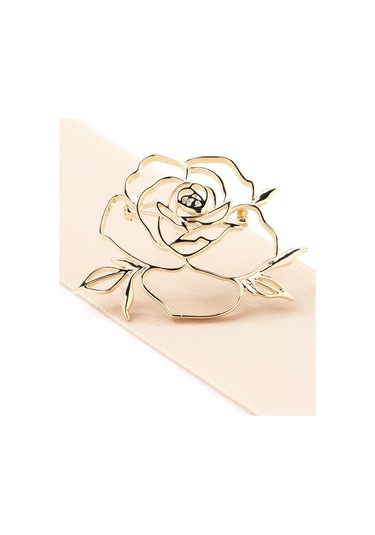 Especailly For You Payetli Gül Broşu 471475851 Altın Rengi