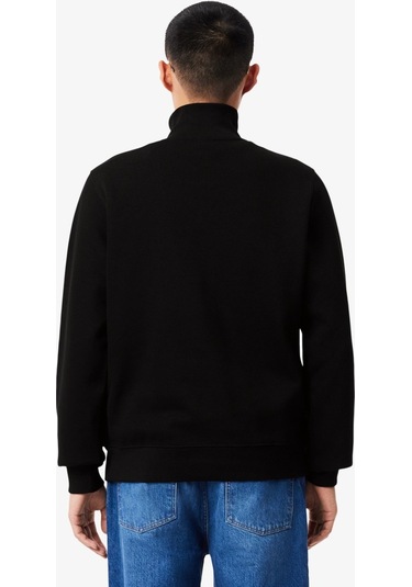 Lacoste Yarım Fermuar Sweatshirt Siyah