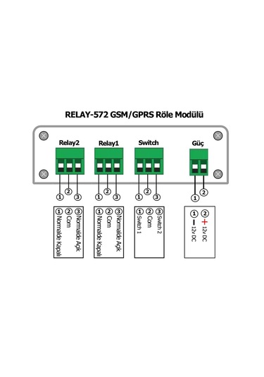 Relay-572 Gsm / Gprs Röle Modülü Mobil Uygulama İle Bariyer / Kap