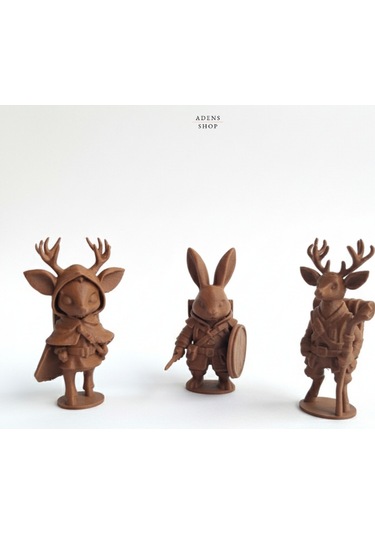 3 Maceracı Hayvan Dişi Geyik, Erkek Geyik, Tavşan