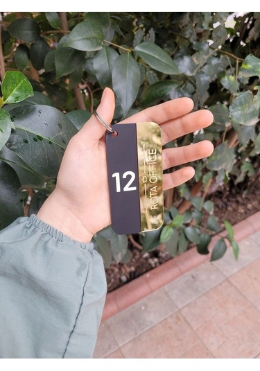 10 Adet Kişiselleştirilebilir Anahtarlık, Otel, Pansiyon, Yurt, Butik Otel, Bungalov Otel Siyah