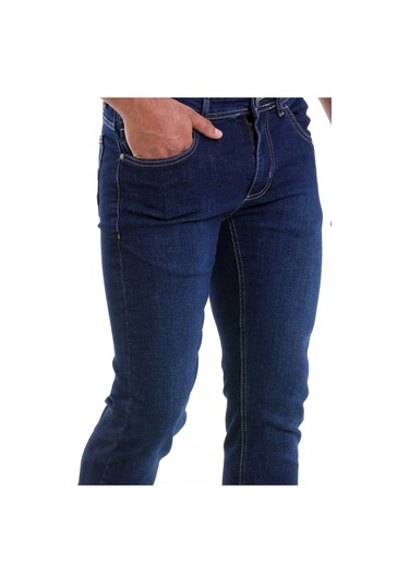 Hatemoğlu Lacivert Slim Fit Düz Düşük Bel Kot Pantolon Lacivert