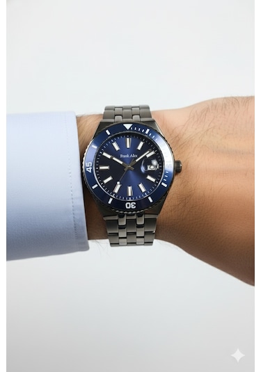 Frank Alex Erkek Kol Saati Mavi Ve Gümüş Renk, Mavi Kadran - Fxg11378.04, 2 Yıl Garantili Gümüş - Mavi