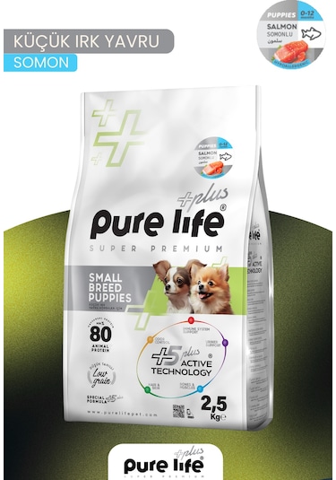 Pure Life Plus Somonlu Küçük Irk Yavru Köpek Maması 2500 G
